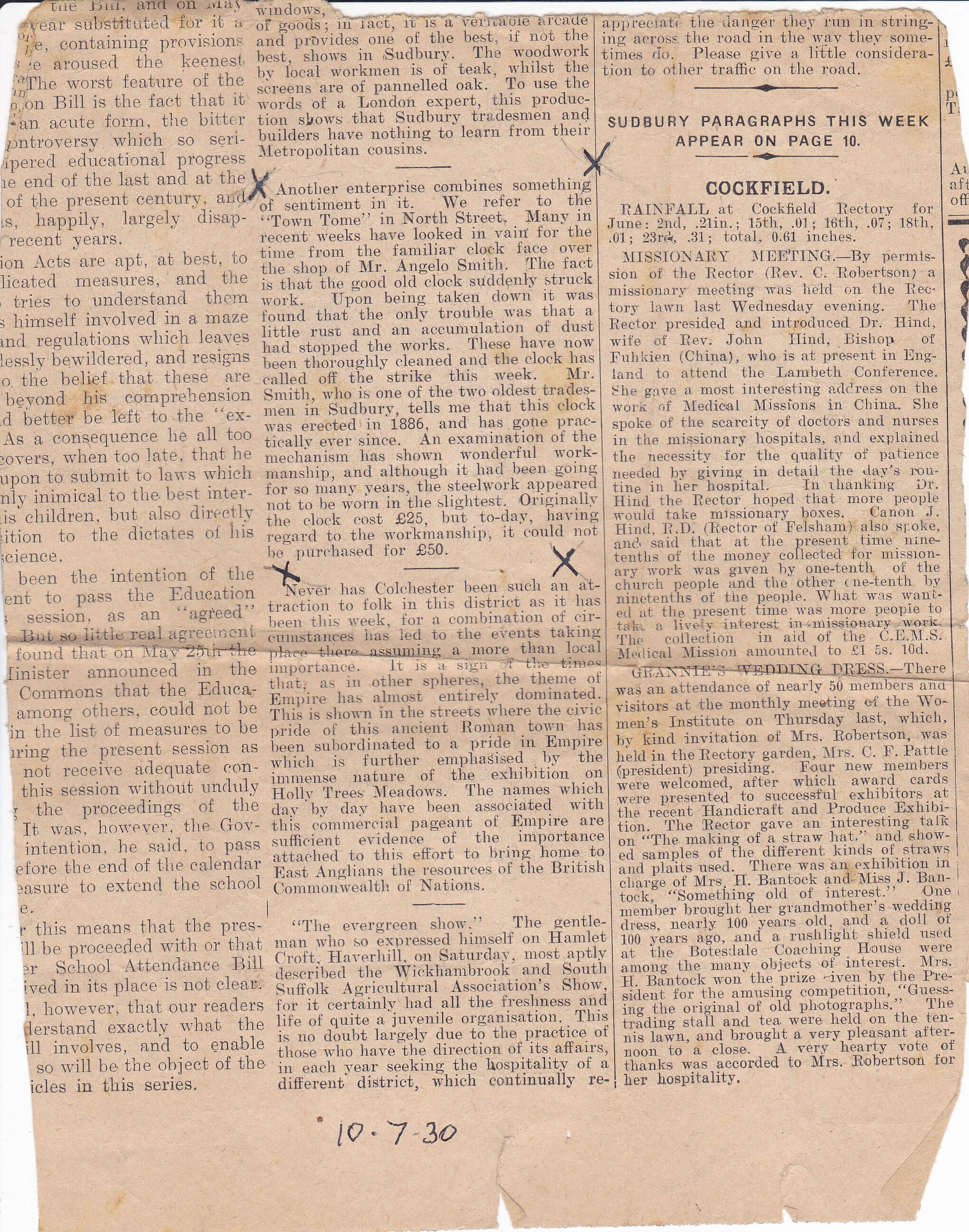 A newspaper clipping