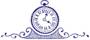 An ink drawn clock motif